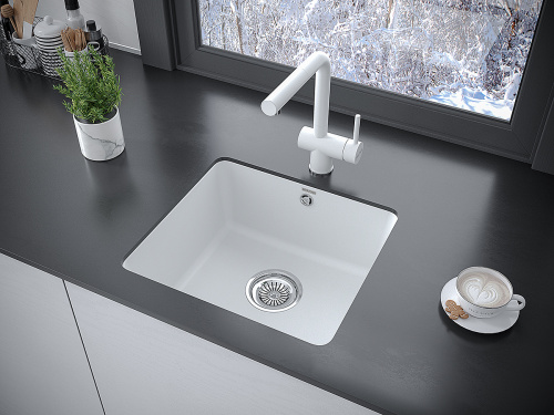 Кухонная мойка Paulmark UNTER PM204543-WH 46х44 цвет белый - фото 3